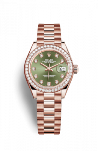 Remontoir à montres pour montre Rolex Lady-Datejust Lady-Datejust 28 Everose Diamond / President / Olive Diamond