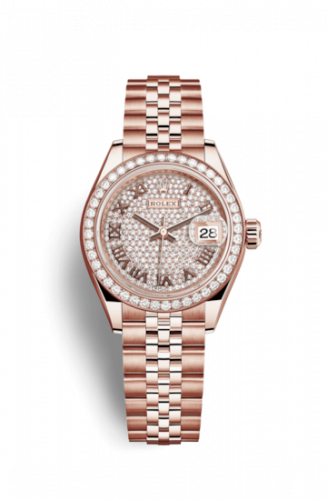 Remontoir à montres pour montre Rolex Lady-Datejust Lady-Datejust 28 Everose Diamond / Jubilee / Paved Roman