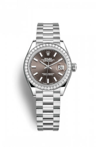 Remontoir à montres pour montre Rolex Lady-Datejust Lady-Datejust 28 Platinum Diamond / President / Dark Gris