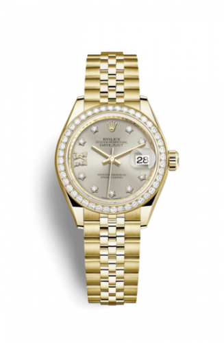 Remontoir à montres pour montre Rolex Lady-Datejust Lady-Datejust 28 Yellow Or Diamond / Jubilee / Argent Diamonds