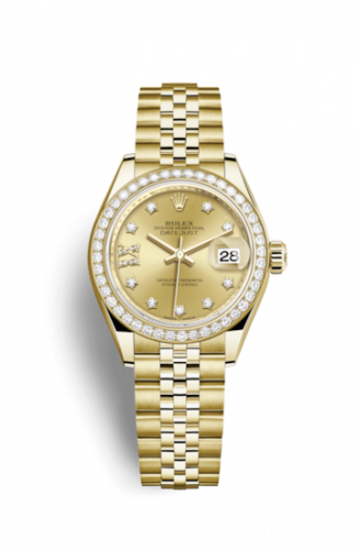 Remontoir à montres pour montre Rolex Lady-Datejust Lady-Datejust 28 Yellow Or Diamond / Jubilee / Champagne Diamonds