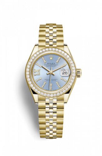 Remontoir à montres pour montre Rolex Lady-Datejust Lady-Datejust 28 Yellow Or Diamond / Jubilee / Cornflower Diamonds