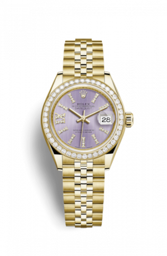 Remontoir à montres pour montre Rolex Lady-Datejust Lady-Datejust 28 Yellow Or Diamond / Jubilee / Lilac Diamonds