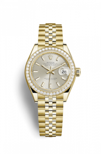 Remontoir à montres pour montre Rolex Lady-Datejust Lady-Datejust 28 Yellow Or Diamond / Jubilee / Argent