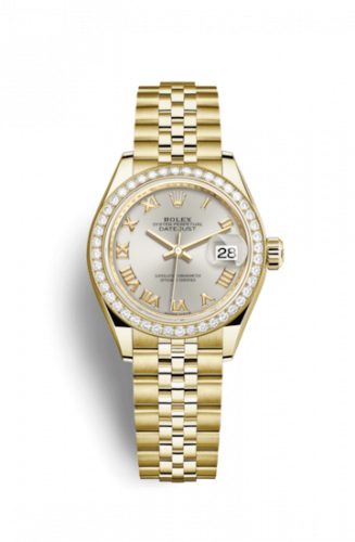 Remontoir à montres pour montre Rolex Lady-Datejust Lady-Datejust 28 Yellow Or Diamond / Jubilee / Argent Roman