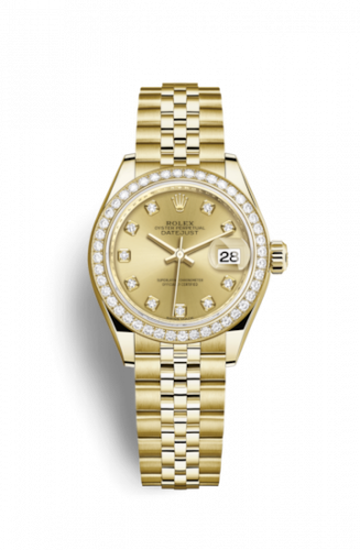 Remontoir à montres pour montre Rolex Lady-Datejust Lady-Datejust 28 Yellow Or Diamond / Jubilee / Champagne Diamond
