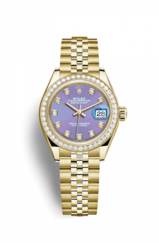 Remontoir à montres pour montre Rolex Lady-Datejust Lady-Datejust 28 Yellow Or Diamond / Jubilee / Lavender Diamond