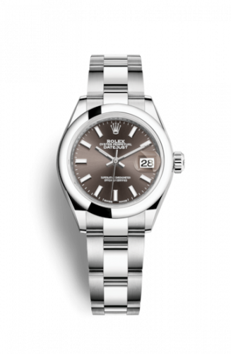 Remontoir à montres pour montre Rolex Lady-Datejust Lady-Datejust 28 Stainless Steel Domed / Oyster / Dark Gris