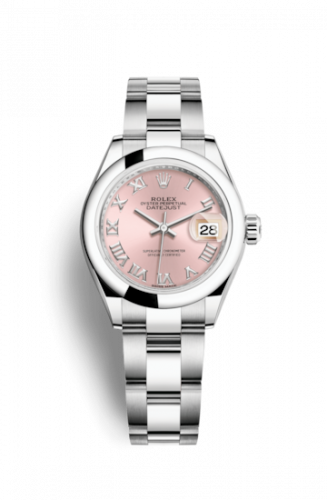 Remontoir à montres pour montre Rolex Lady-Datejust Lady-Datejust 28 Stainless Steel Domed / Oyster / Rose Roman
