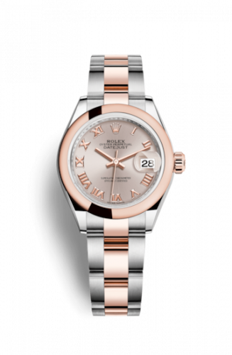 Remontoir à montres pour montre Rolex Lady-Datejust Lady-Datejust 28 Rolesor Rose Domed / Oyster / Sundust Roman
