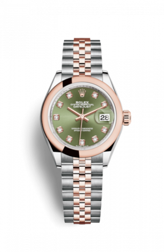 Remontoir à montres pour montre Rolex Lady-Datejust Lady-Datejust 28 Rolesor Rose Domed / Jubilee / Olive Diamond