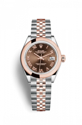 Remontoir à montres pour montre Rolex Lady-Datejust Lady-Datejust 28 Rolesor Rose Domed / Jubilee / Chocolate Roman