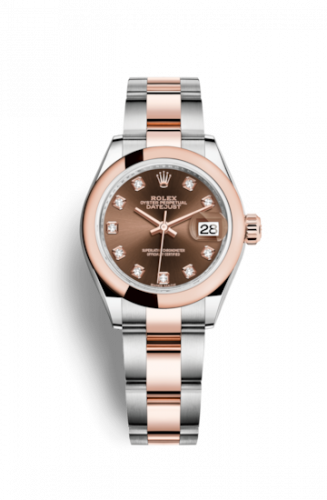 Remontoir à montres pour montre Rolex Lady-Datejust Lady-Datejust 28 Rolesor Rose Domed / Oyster / Chocolate Diamond
