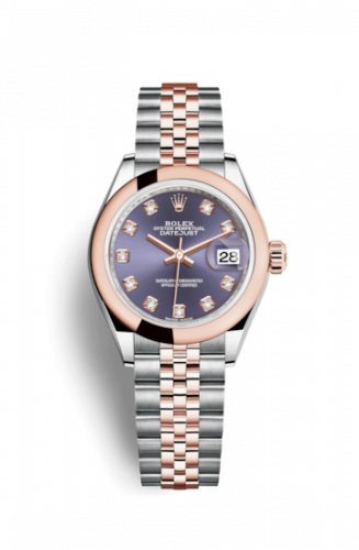 Remontoir à montres pour montre Rolex Lady-Datejust Lady-Datejust 28 Rolesor Rose Domed / Jubilee / Aubergine Diamonds