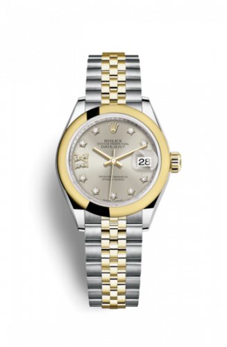 Remontoir à montres pour montre Rolex Lady-Datejust Lady-Datejust 28 Rolesor Yellow Domed / Jubilee / Argent Diamond