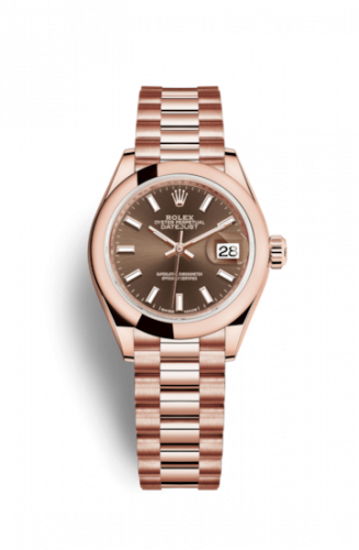 Remontoir à montres pour montre Rolex Lady-Datejust Lady-Datejust 28 Everose Domed / President / Chocolate