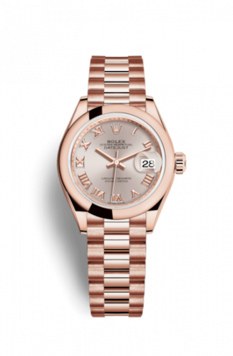 Remontoir à montres pour montre Rolex Lady-Datejust Lady-Datejust 28 Everose Domed / President / Sundust Roman