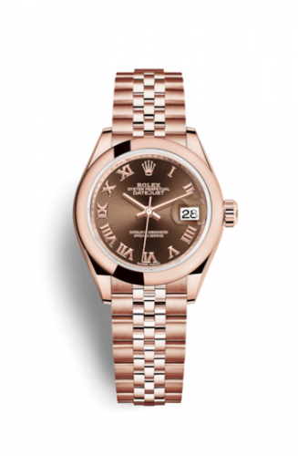 Remontoir à montres pour montre Rolex Lady-Datejust Lady-Datejust 28 Everose Domed / Jubilee / Chocolate Roman
