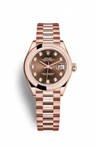 Remontoir à montres pour montre Rolex Lady-Datejust Lady-Datejust 28 Everose Domed / President / Chocolate Diamond