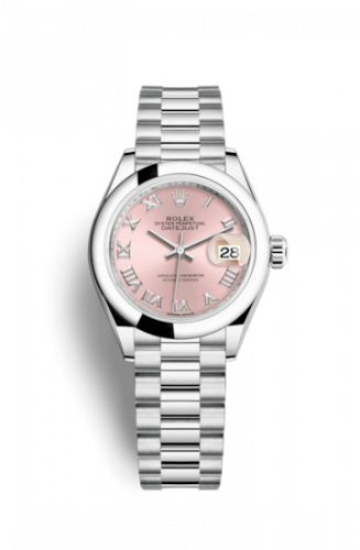 Remontoir à montres pour montre Rolex Lady-Datejust Lady-Datejust 28 Platinum Domed / President / Rose Roman