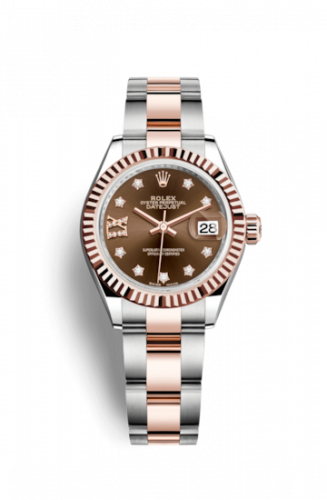 Remontoir à montres pour montre Rolex Lady-Datejust Lady-Datejust 28 Rolesor Rose Fluted / Oyster / Chocolate Diamond