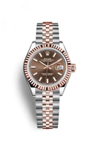 Remontoir à montres pour montre Rolex Lady-Datejust Lady-Datejust 28 Rolesor Rose Fluted / Jubilee / Chocolate