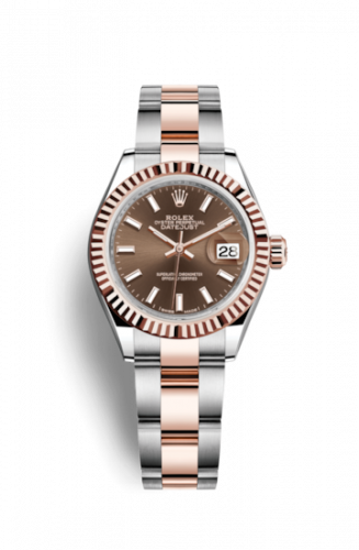 Remontoir à montres pour montre Rolex Lady-Datejust Lady-Datejust 28 Rolesor Rose Fluted / Oyster / Chocolate