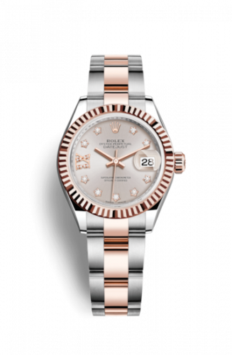 Remontoir à montres pour montre Rolex Lady-Datejust Lady-Datejust 28 Rolesor Rose Fluted / Oyster / Sundust Diamond