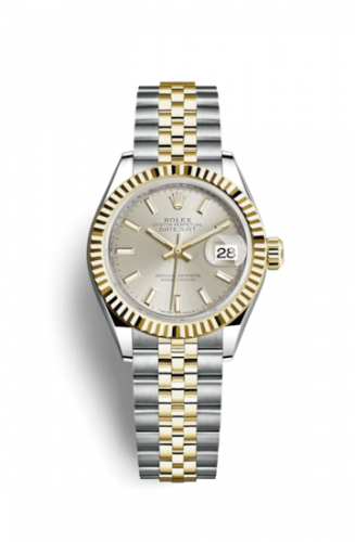 Remontoir à montres pour montre Rolex Lady-Datejust Lady-Datejust 28 Rolesor Yellow Fluted / Jubilee / Argent