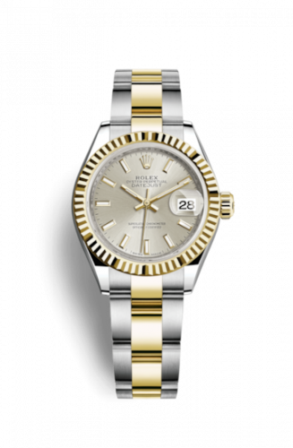 Remontoir à montres pour montre Rolex Lady-Datejust Lady-Datejust 28 Rolesor Yellow Fluted / Oyster / Argent
