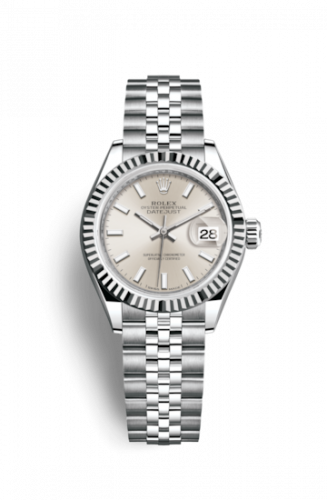 Remontoir à montres pour montre Rolex Lady-Datejust Lady-Datejust 28 Stainless Steel Fluted / Argent / Jubilee
