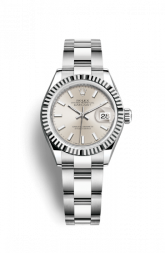 Remontoir à montres pour montre Rolex Lady-Datejust Lady-Datejust 28 Stainless Steel Fluted / Argent / Oyster