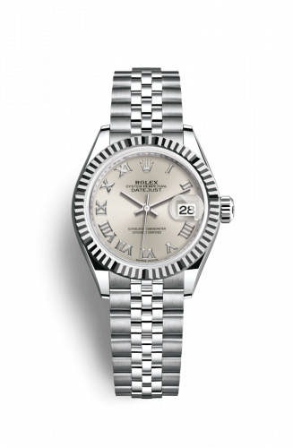 Remontoir à montres pour montre Rolex Lady-Datejust Lady-Datejust 28 Stainless Steel Fluted / Argent - Roman / Jubilee