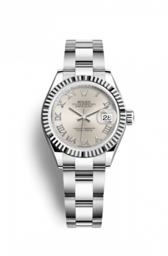 Remontoir à montres pour montre Rolex Lady-Datejust Lady-Datejust 28 Stainless Steel Fluted / Argent - Roman / Oyster