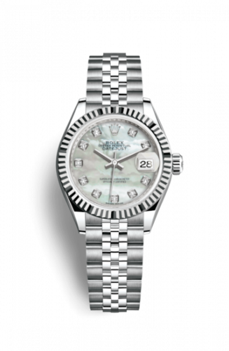 Remontoir à montres pour montre Rolex Lady-Datejust Lady-Datejust 28 Stainless Steel Fluted / MOP / Jubilee