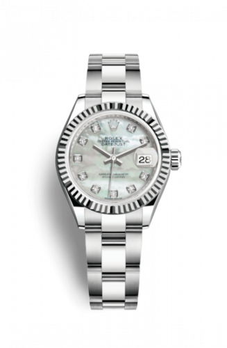 Remontoir à montres pour montre Rolex Lady-Datejust Lady-Datejust 28 Stainless Steel Fluted / MOP / Oyster