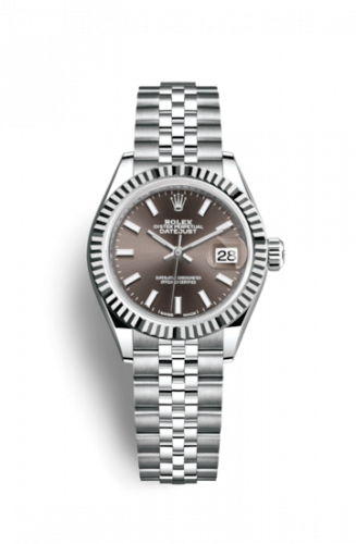 Remontoir à montres pour montre Rolex Lady-Datejust Lady-Datejust 28 Stainless Steel Fluted / Gris / Jubilee