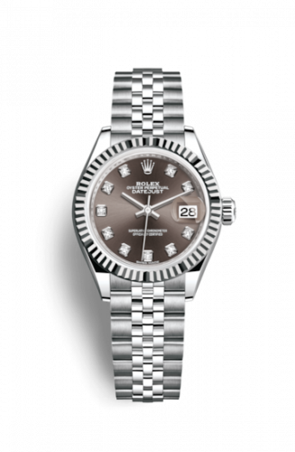 Remontoir à montres pour montre Rolex Lady-Datejust Lady-Datejust 28 Stainless Steel Fluted / Gris - Diamond / Jubilee