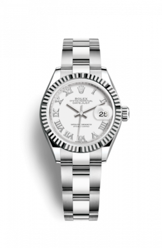 Remontoir à montres pour montre Rolex Lady-Datejust Lady-Datejust 28 Stainless Steel Fluted / Blanc - Roman / Oyster