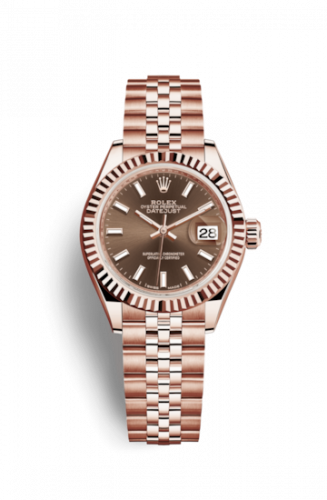 Remontoir à montres pour montre Rolex Lady-Datejust Lady-Datejust 28 Everose Fluted / Jubilee / Chocolate