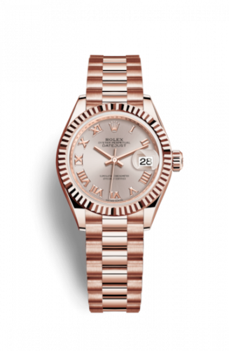 Remontoir à montres pour montre Rolex Lady-Datejust Lady-Datejust 28 Everose Fluted / President / Sundust Roman