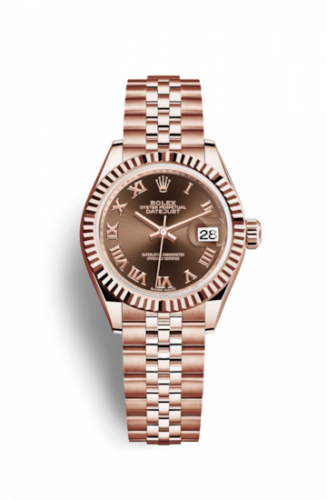Remontoir à montres pour montre Rolex Lady-Datejust Lady-Datejust 28 Everose Fluted / Jubilee / Chocolate Roman