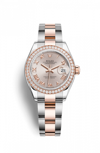 Remontoir à montres pour montre Rolex Lady-Datejust Lady-Datejust 28 Rolesor Rose Diamond / Oyster / Sundust Roman