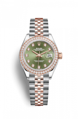 Remontoir à montres pour montre Rolex Lady-Datejust Lady-Datejust 28 Rolesor Rose Diamond / Jubilee / Olive Diamond