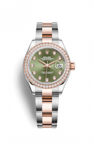 Remontoir à montres pour montre Rolex Lady-Datejust Lady-Datejust 28 Rolesor Rose Diamond / Oyster / Olive Diamond