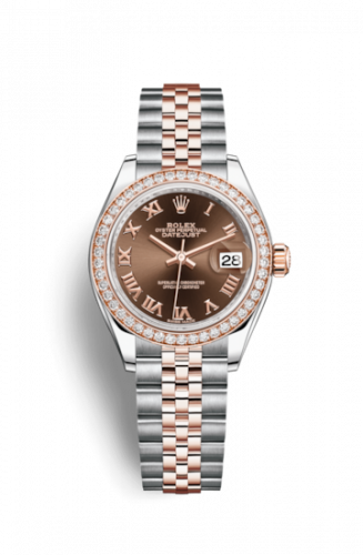 Remontoir à montres pour montre Rolex Lady-Datejust Lady-Datejust 28 Rolesor Rose Diamond / Jubilee / Chocolate Roman