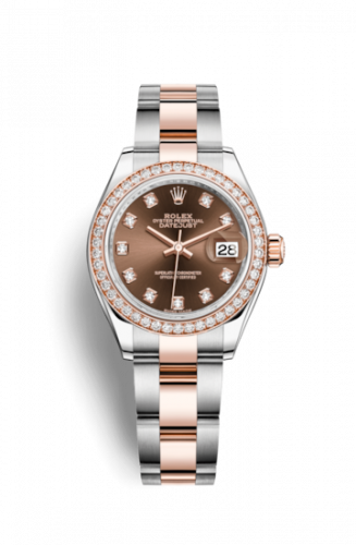 Remontoir à montres pour montre Rolex Lady-Datejust Lady-Datejust 28 Rolesor Rose Diamond / Oyster / Chocolate Diamond