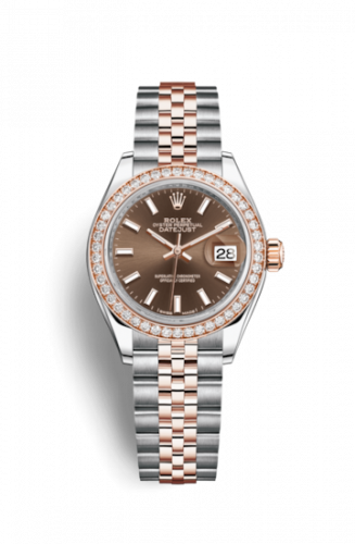 Remontoir à montres pour montre Rolex Lady-Datejust Lady-Datejust 28 Rolesor Rose Diamond / Jubilee / Chocolate