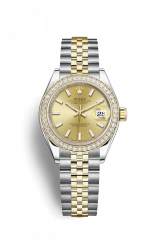 Remontoir à montres pour montre Rolex Lady-Datejust Lady-Datejust 28 Rolesor Yellow Diamond / Jubilee / Champagne