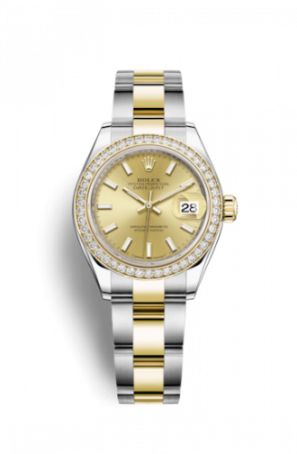 Remontoir à montres pour montre Rolex Lady-Datejust Lady-Datejust 28 Rolesor Yellow Diamond / Oyster / Champagne
